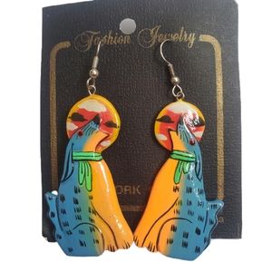 Southwestern theme folkart earrings